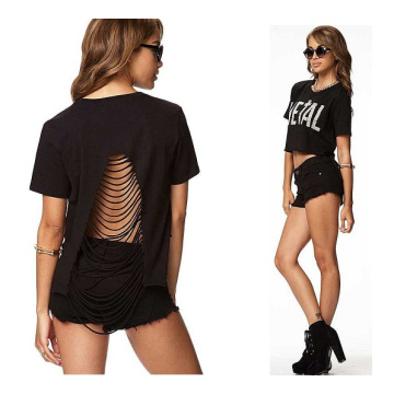 OEM Clothing 2015 Moda Tops de alta calidad Sexy Ladies T-Shirt